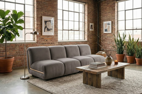 KAWOLA Modulsofa LAYLA 2-Sitzer 2 Module Velvet taupe, Ohne Zusatzausstattung