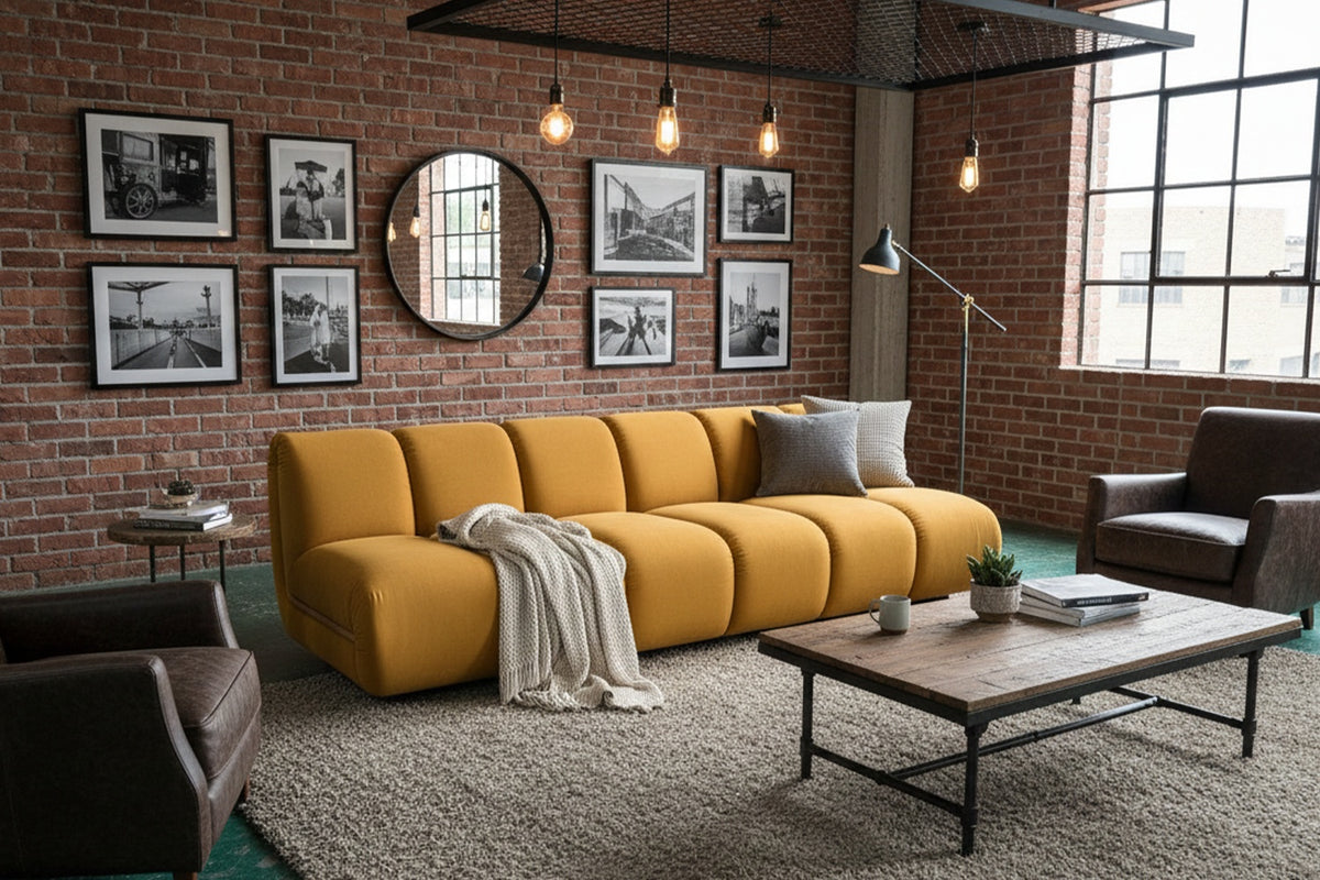 KAWOLA Modulsofa LAYLA 3-Sitzer 3 Module Velvet gelb