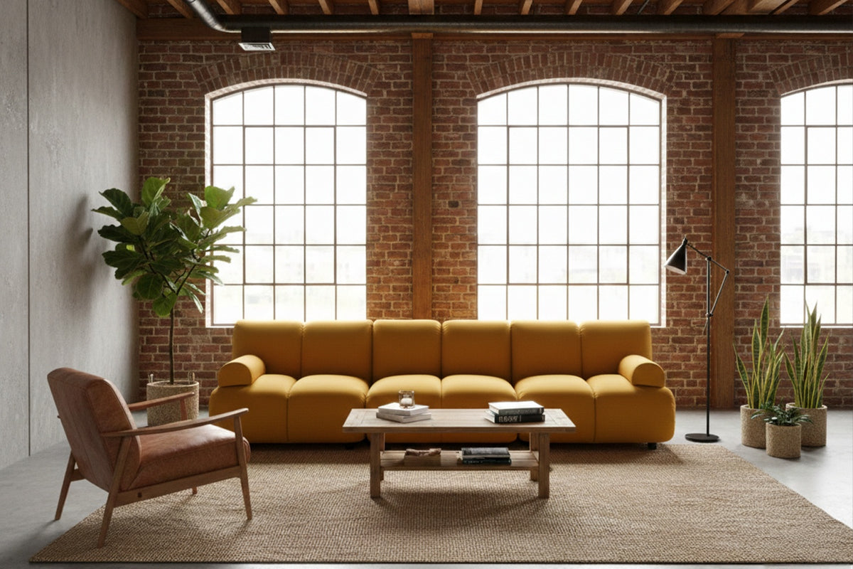 KAWOLA Modulsofa LAYLA 3-Sitzer 3 Module Velvet gelb