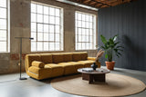 KAWOLA Modulsofa LAYLA 3-Sitzer 3 Module Velvet gelb, Mit Armlehne