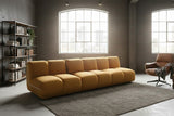 KAWOLA Modulsofa LAYLA 3-Sitzer 3 Module Velvet gelb, Ohne Zusatzausstattung