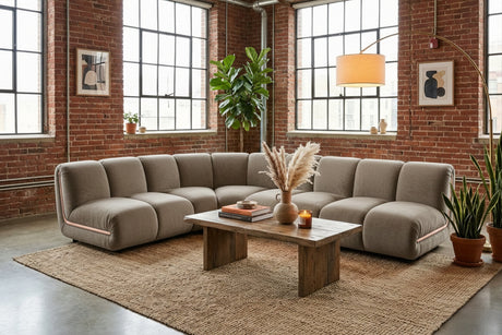 KAWOLA Modulsofa LAYLA Ecksofa 4 Module Velvet taupe, Ohne Zusatzausstattung