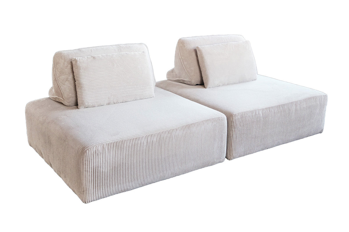 KAWOLA Modulsofa WIOLO SOFT 2 Module 2 Rückenkissen Cord cremeweiß