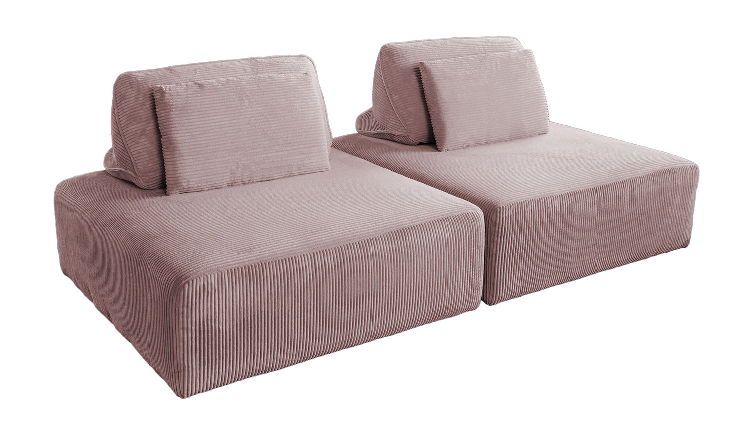 KAWOLA Modulsofa WIOLO SOFT 2 Module 2 Rückenkissen Cord rosa