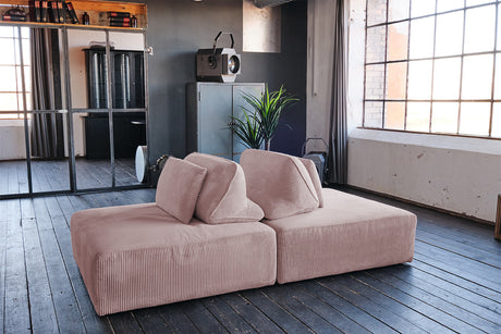 KAWOLA Modulsofa WIOLO SOFT 2 Module 2 Rückenkissen Cord rosa