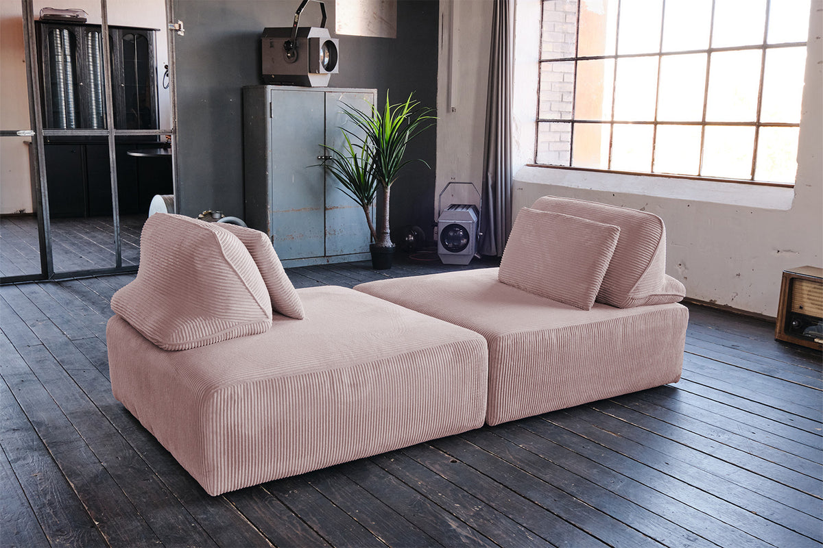 KAWOLA Modulsofa WIOLO SOFT 2 Module 2 Rückenkissen Cord rosa
