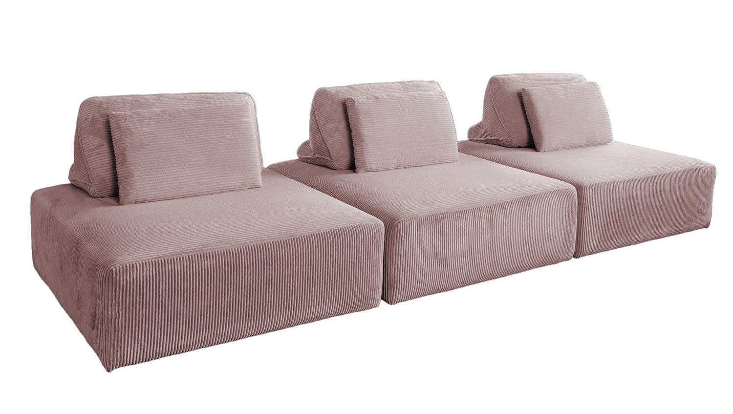 KAWOLA Modulsofa WIOLO SOFT 3 Module 3 Rückenkissen Cord rosa