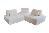 KAWOLA Modulsofa WIOLO SOFT 3 Module 3 Rückenkissen Weicher Breitcord cremeweiß