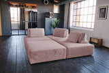 KAWOLA Modulsofa WIOLO SOFT 4 Module 4 Rückenkissen Cord rosa