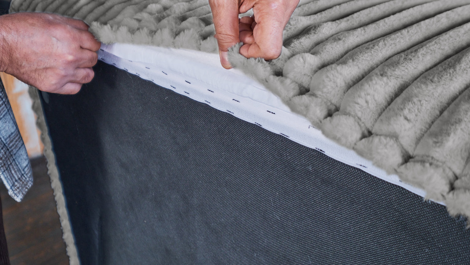 KAWOLA Modulsofa WIOLO SOFT 4 Module 4 Rückenkissen Weicher Breitcord grau