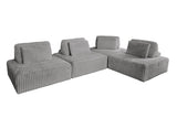 KAWOLA Modulsofa WIOLO SOFT 4 Module 4 Rückenkissen Weicher Breitcord grau