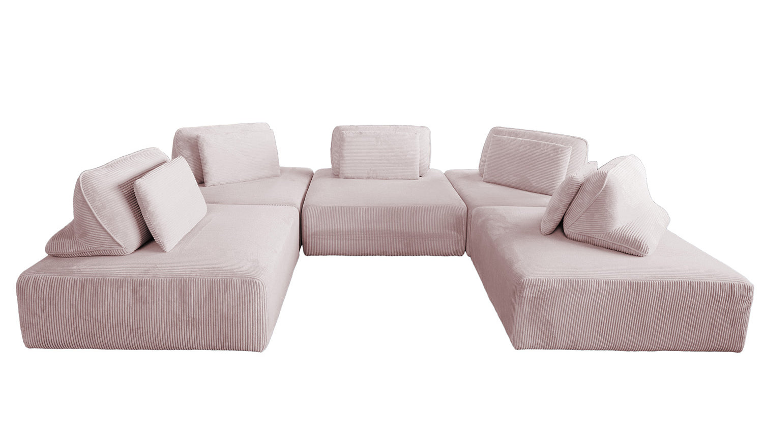 KAWOLA Modulsofa WIOLO SOFT 5 Module 5 Rückenkissen Cord rosa