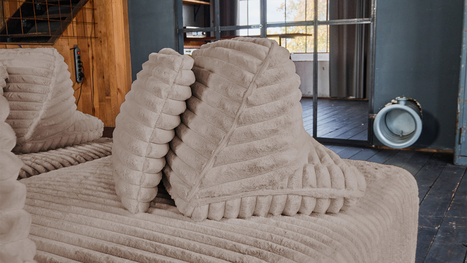 KAWOLA Modulsofa WIOLO SOFT 5 Module 5 Rückenkissen Weicher Breitcord taupe
