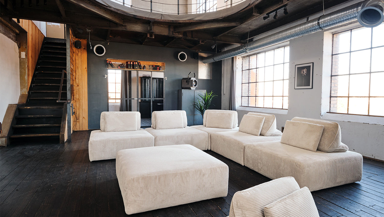 KAWOLA Modulsofa WIOLO SOFT 6 Module 6 Rückenkissen Cord cremeweiß