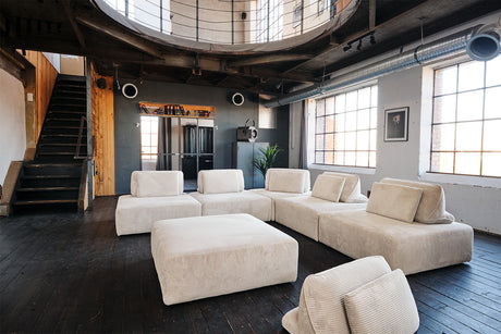 KAWOLA Modulsofa WIOLO SOFT 6 Module 6 Rückenkissen Cord cremeweiß