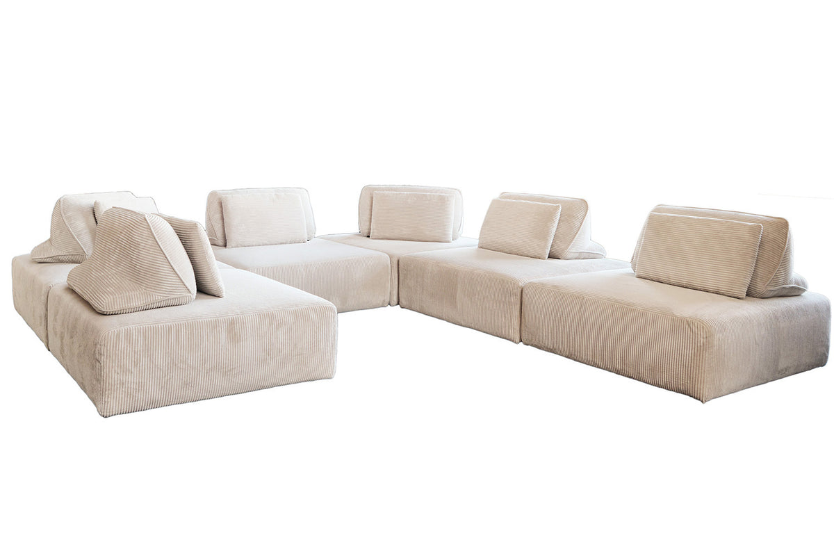 KAWOLA Modulsofa WIOLO SOFT 6 Module 6 Rückenkissen Cord cremeweiß