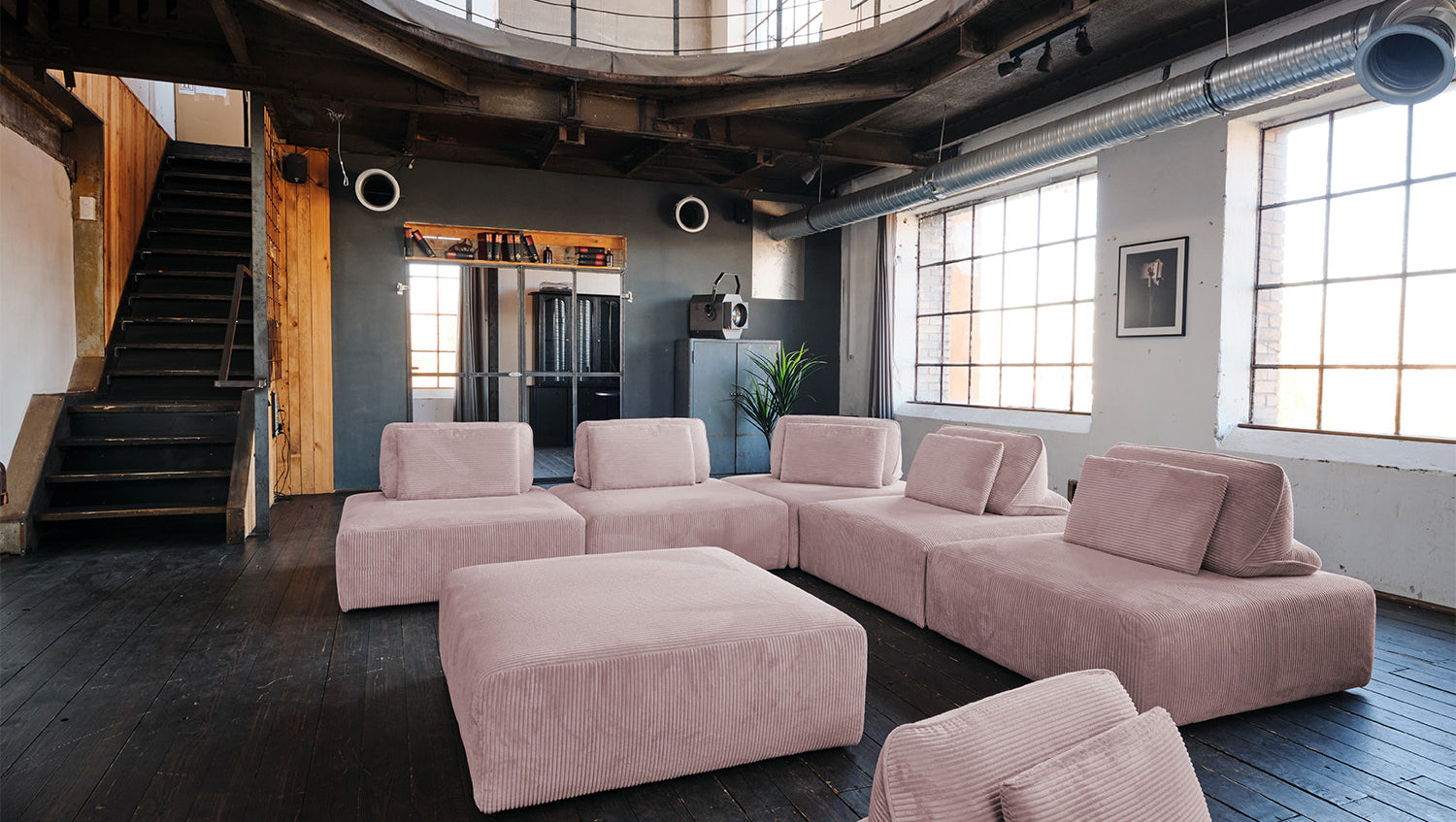 KAWOLA Modulsofa WIOLO SOFT 6 Module 6 Rückenkissen Cord rosa