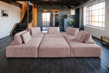 KAWOLA Modulsofa WIOLO SOFT 6 Module 6 Rückenkissen Cord rosa