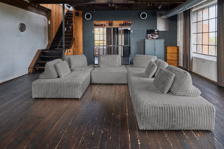 KAWOLA Modulsofa WIOLO SOFT 6 Module 6 Rückenkissen Weicher Breitcord grau