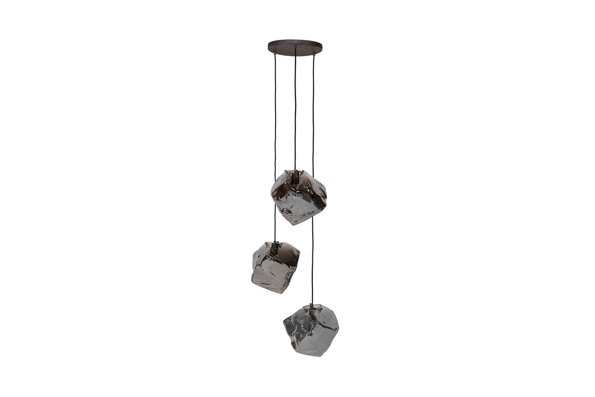 KAWOLA Pendelleuchte EDESSA Hängelampe 3-flammig Glas silber