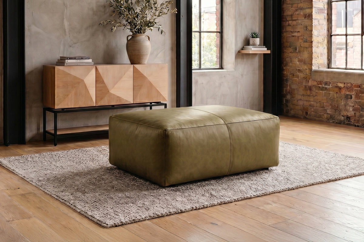KAWOLA Polsterhocker CELESTE Hockerbank Leder camel