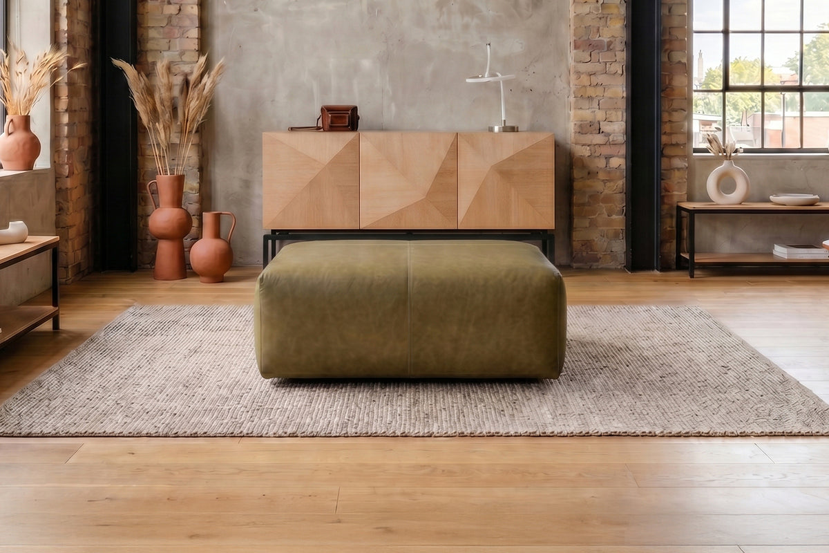 KAWOLA Polsterhocker CELESTE Hockerbank Leder camel