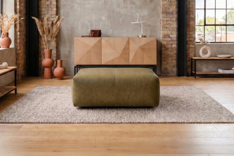 KAWOLA Polsterhocker CELESTE Hockerbank Leder camel