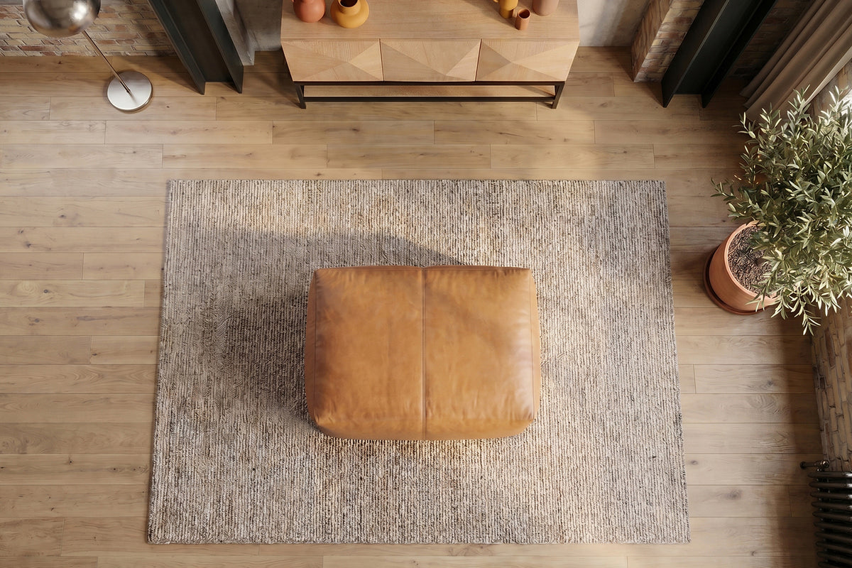 KAWOLA Polsterhocker CELESTE Hockerbank Leder cognac