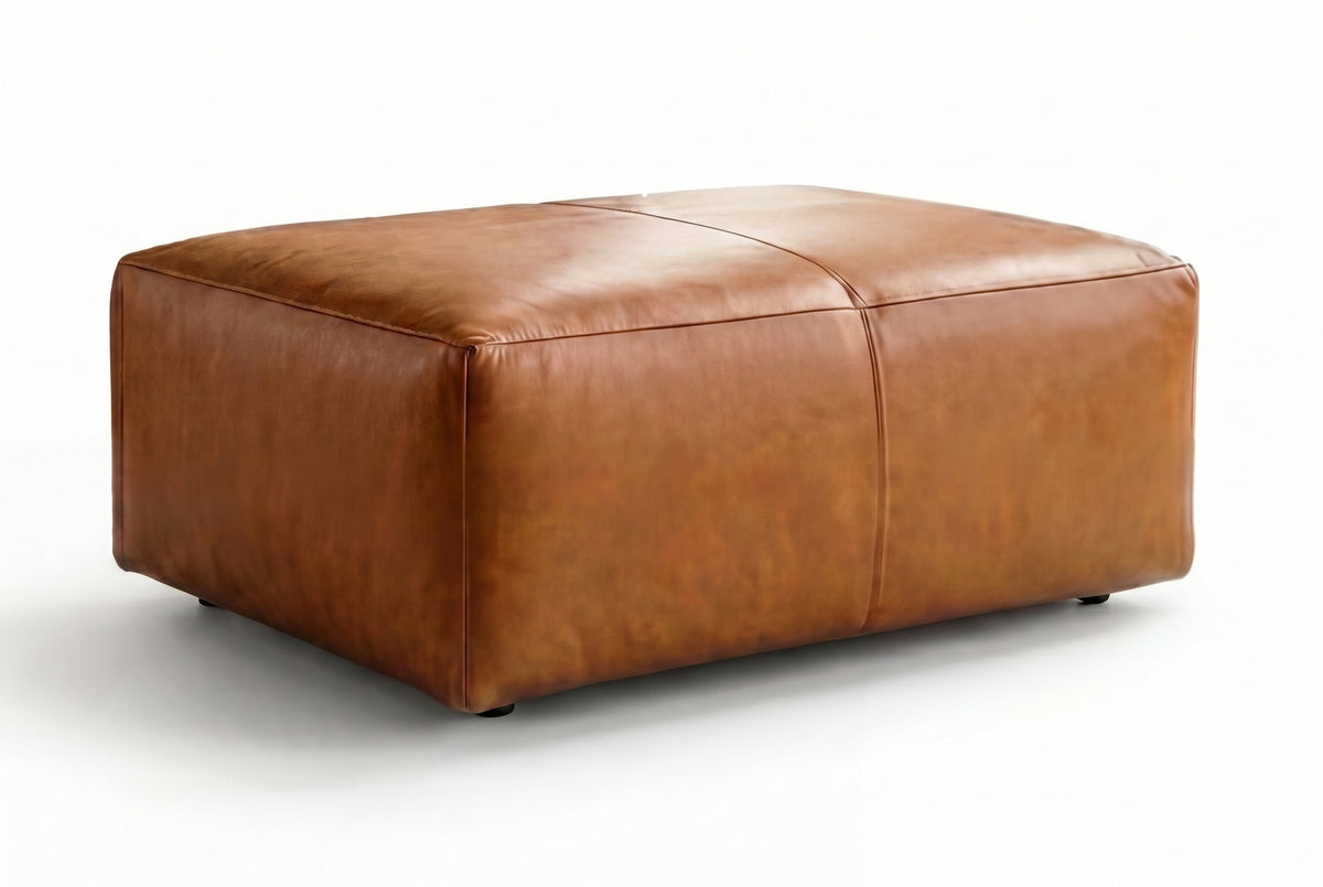 KAWOLA Polsterhocker CELESTE Hockerbank Leder cognac
