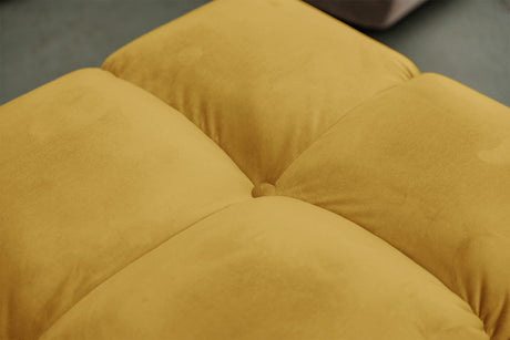 KAWOLA Polsterhocker VIVIEN Hockerbank Velvet curry