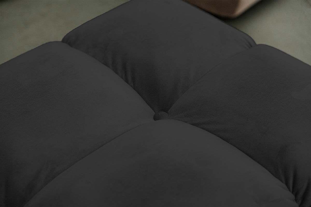 KAWOLA Polsterhocker VIVIEN Hockerbank Velvet schwarz