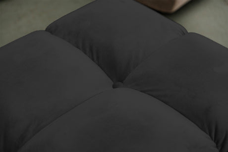 KAWOLA Polsterhocker VIVIEN Hockerbank Velvet schwarz