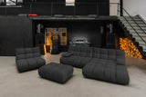 KAWOLA Polsterhocker VIVIEN Hockerbank Velvet schwarz