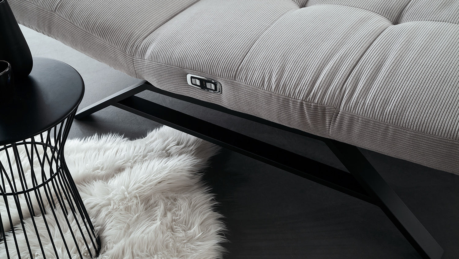 KAWOLA Relaxliege AMERIVA motorisch Maxi Feincord silber