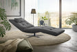 KAWOLA Relaxliege LETICIA motorisch Feincord anthrazit, Mit Kissen, Relaxfunktion, Drehbar (360°), Mit Akku