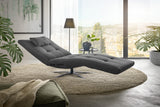 KAWOLA Relaxliege LETICIA motorisch Feincord anthrazit, Mit Kissen, Relaxfunktion, Drehbar (360°), Mit Akku
