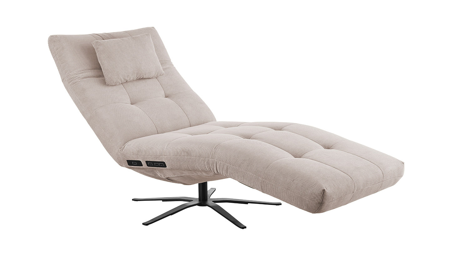 KAWOLA Relaxliege LETICIA motorisch Feincord beige