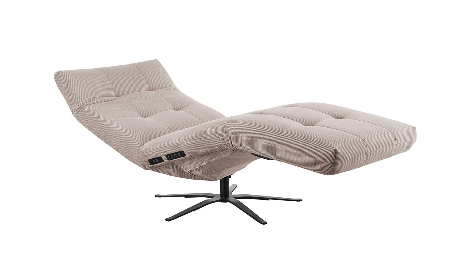 KAWOLA Relaxliege LETICIA motorisch Feincord beige