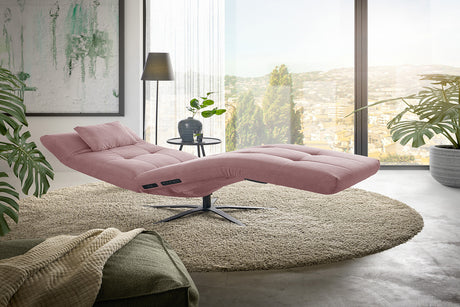 KAWOLA Relaxliege LETICIA motorisch Feincord rosa