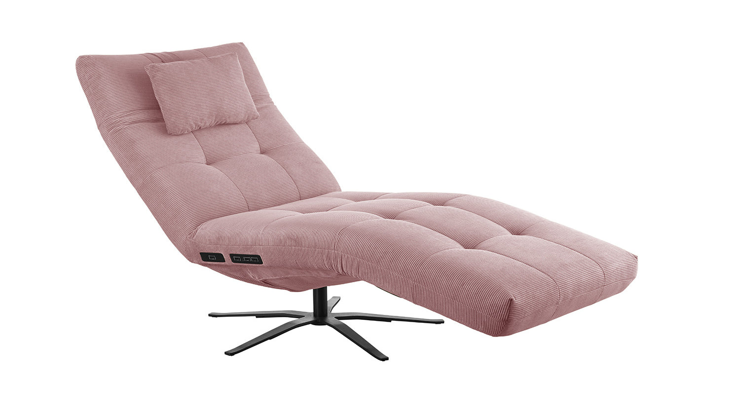 KAWOLA Relaxliege LETICIA motorisch Feincord rosa