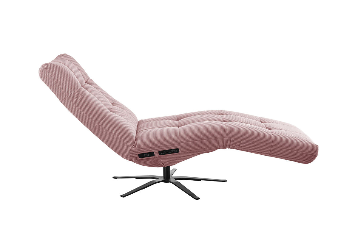 KAWOLA Relaxliege LETICIA motorisch Feincord rosa