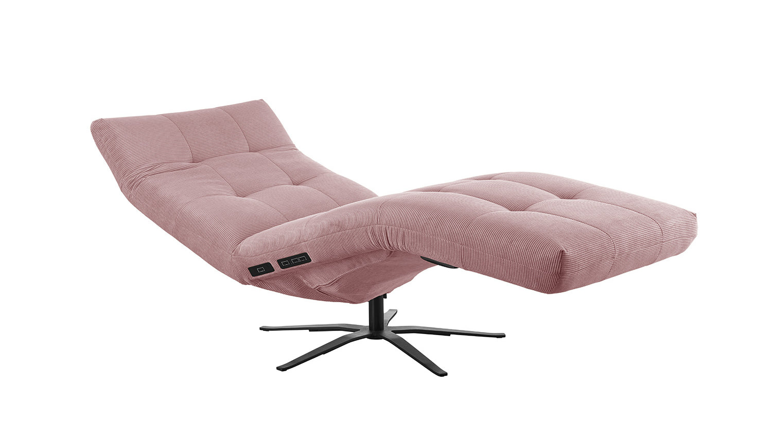 KAWOLA Relaxliege LETICIA motorisch Feincord rosa