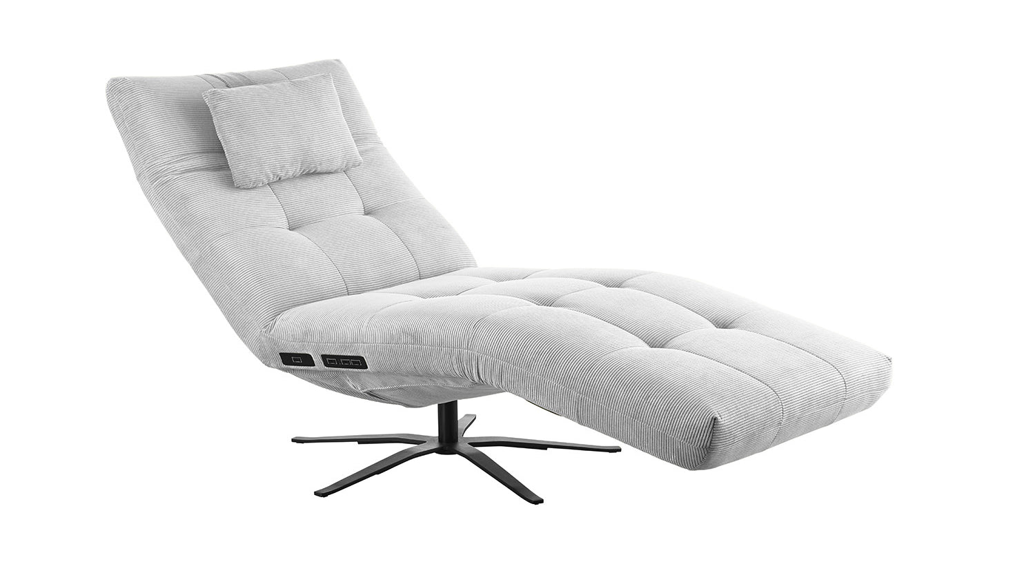 KAWOLA Relaxliege LETICIA motorisch Feincord silber