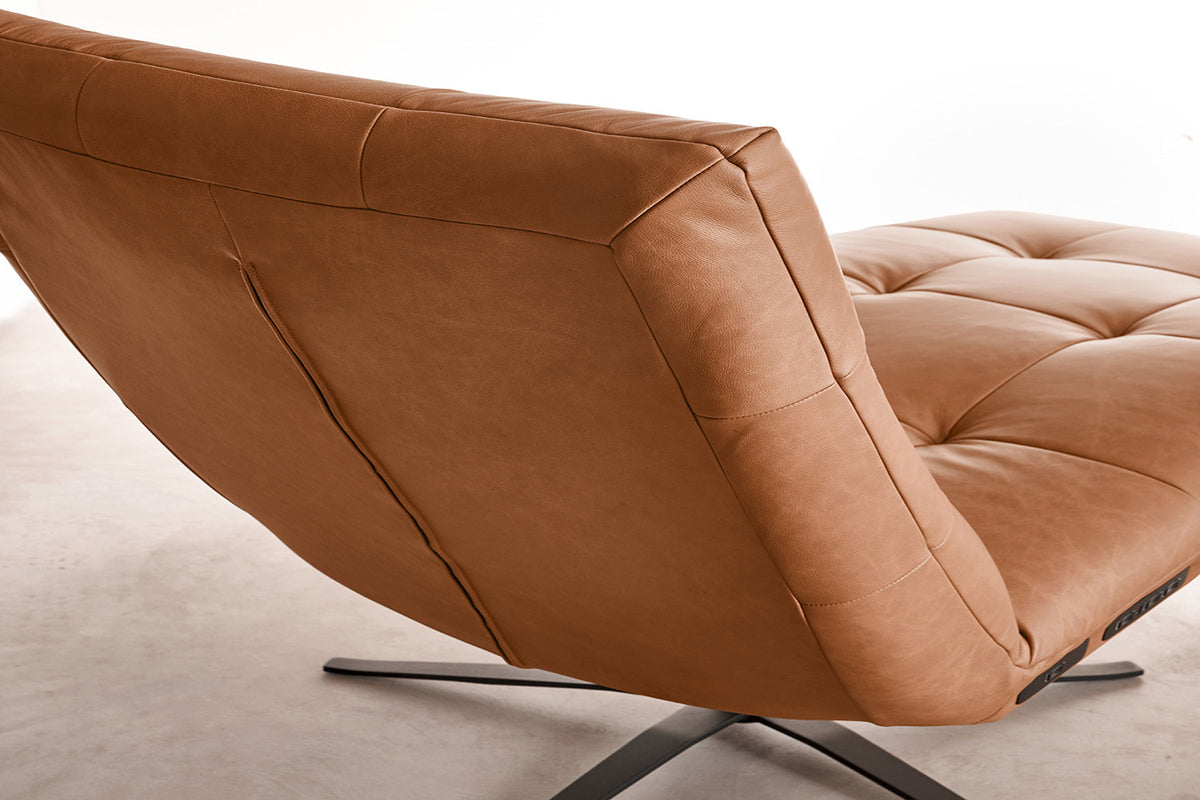 KAWOLA Relaxliege LETICIA motorisch Leder cognac