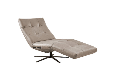 KAWOLA Relaxliege LETICIA motorisch Leder grau