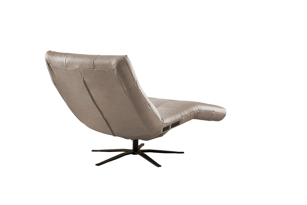 KAWOLA Relaxliege LETICIA motorisch Leder grau