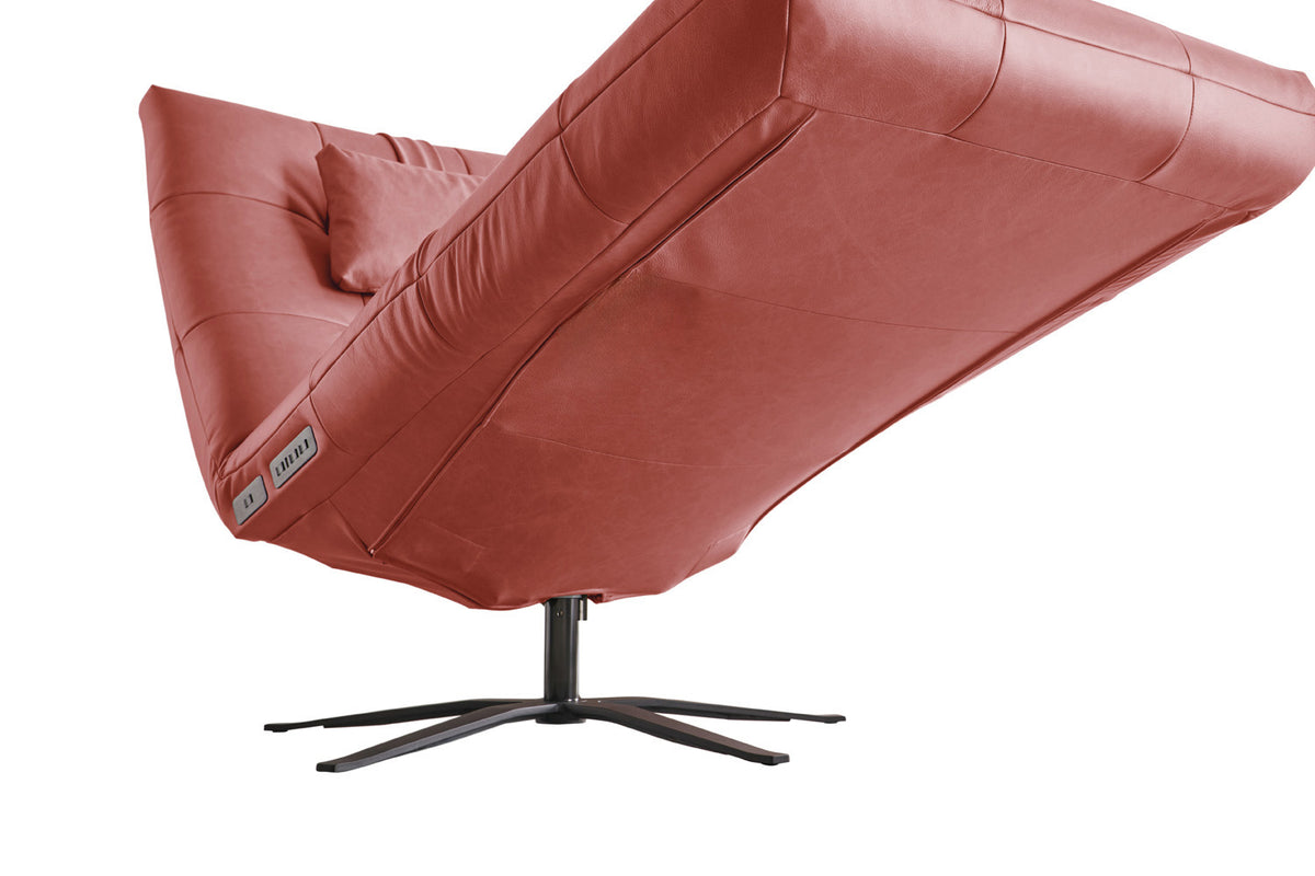 KAWOLA Relaxliege LETICIA motorisch Leder rot
