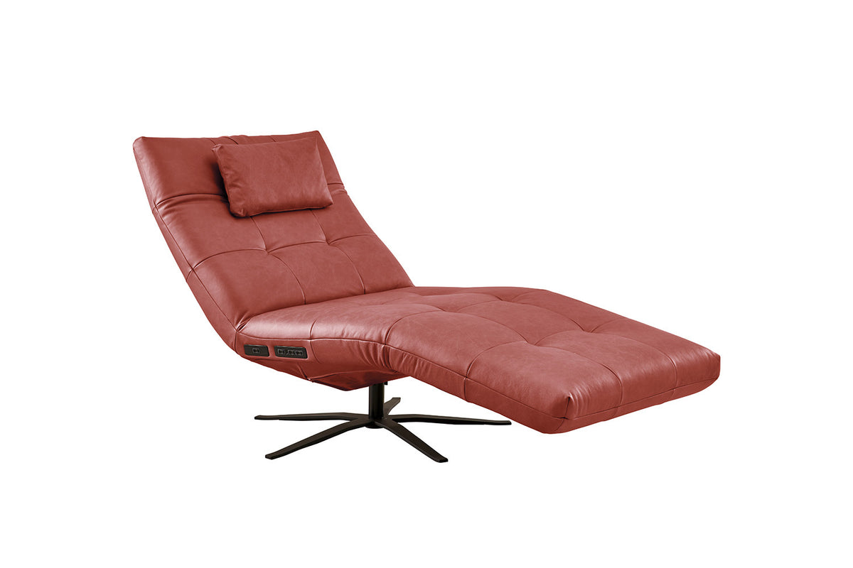 KAWOLA Relaxliege LETICIA motorisch Leder rot