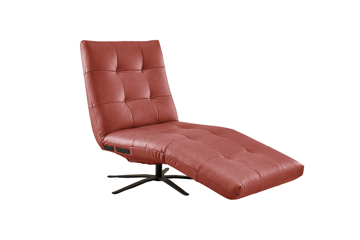 KAWOLA Relaxliege LETICIA motorisch Leder rot