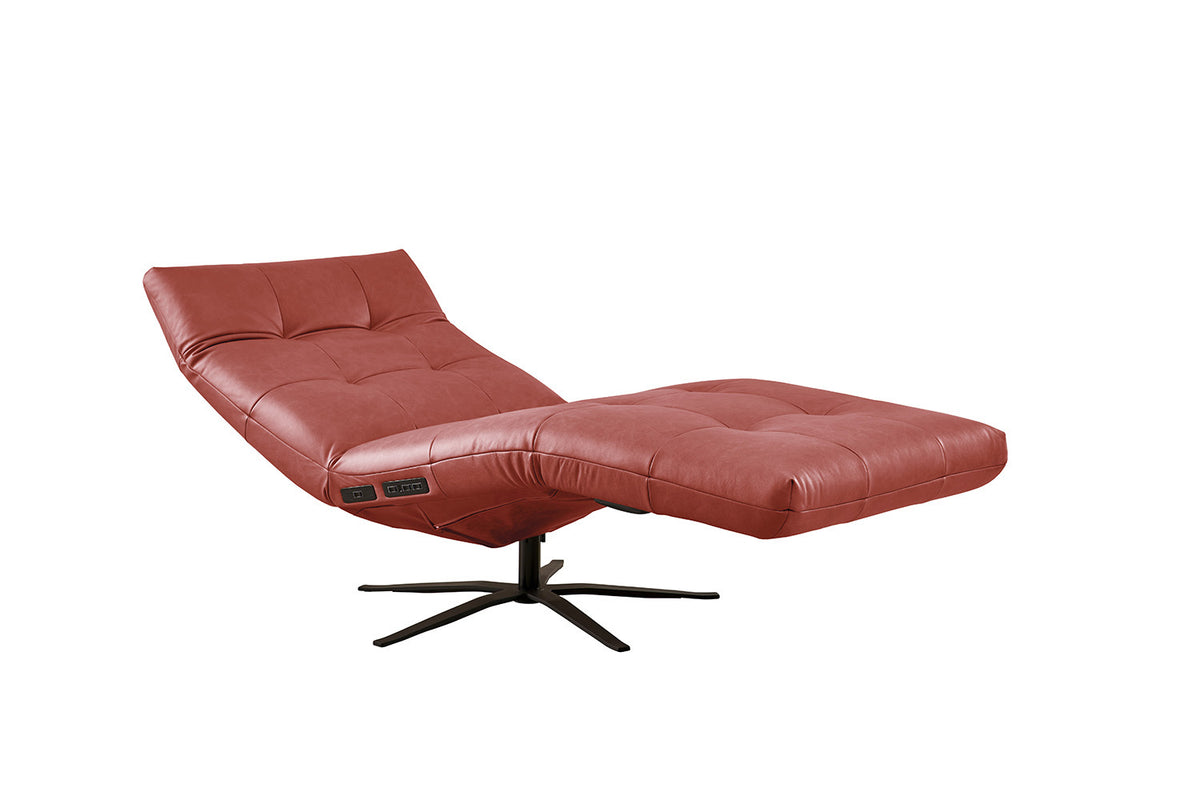 KAWOLA Relaxliege LETICIA motorisch Leder rot